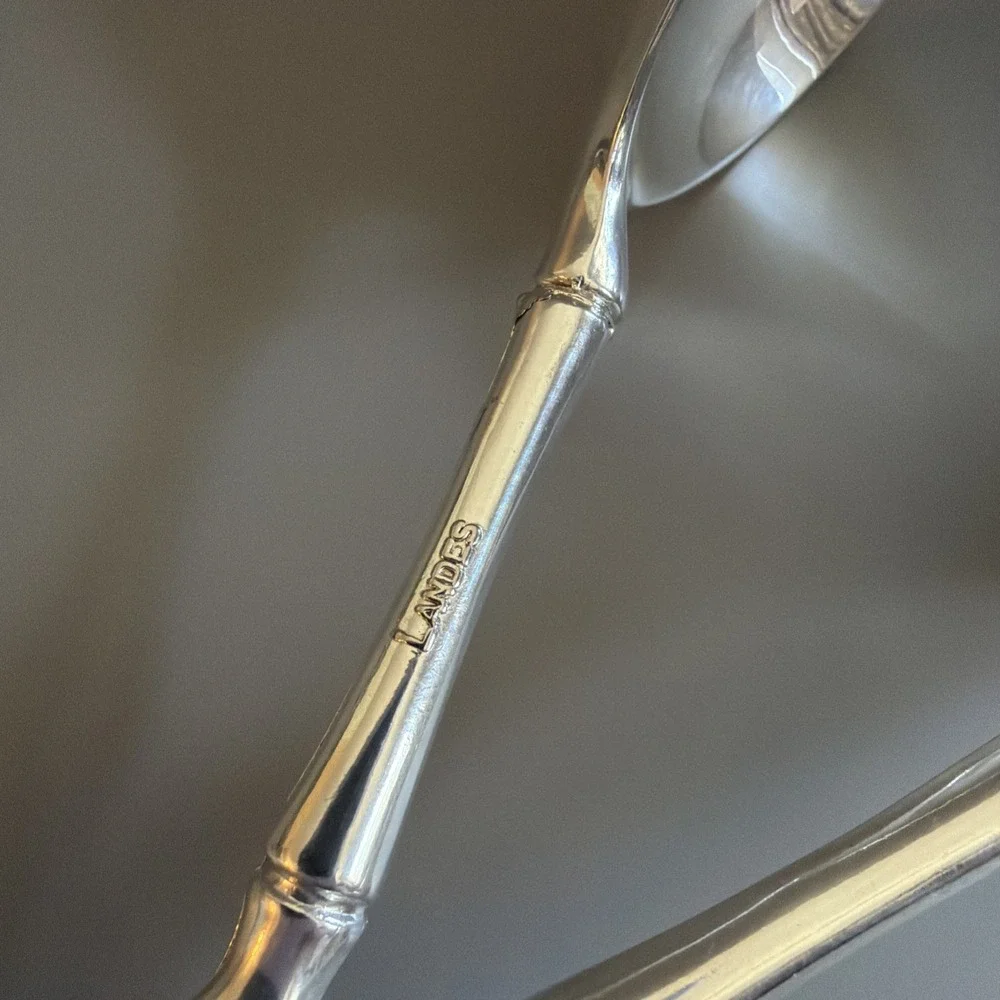 Vintage Silverplate E.P. Zinc Landes Italy Salad Tongs 9 1/4 
